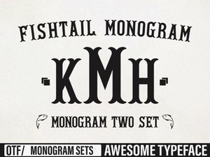 Fishtail Monogram Font Designs & Elegant Project Ideas