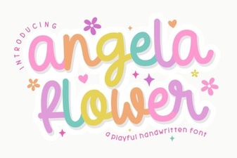Angela Flower Font: a Creative Typography Design